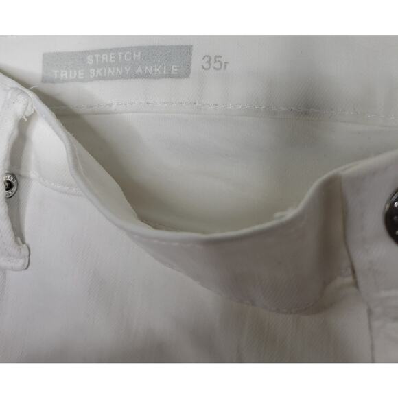 Gap 1969 Stretch True Skinny Ankle White Midrise Jeans Women Sz 35 R - Picture 6 of 8